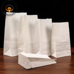 Cheap biodegradable food brown kraft waxed paper garbage bags without handles