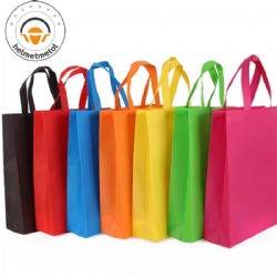 Custom printed eco promotional catering takeaway packaging non-woven bag with handles