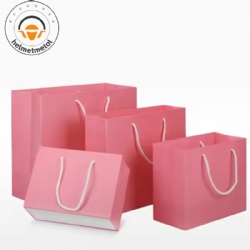 Custom printing white pink paperboard jewelry wedding shopping gift packaging paper bag with your own logo